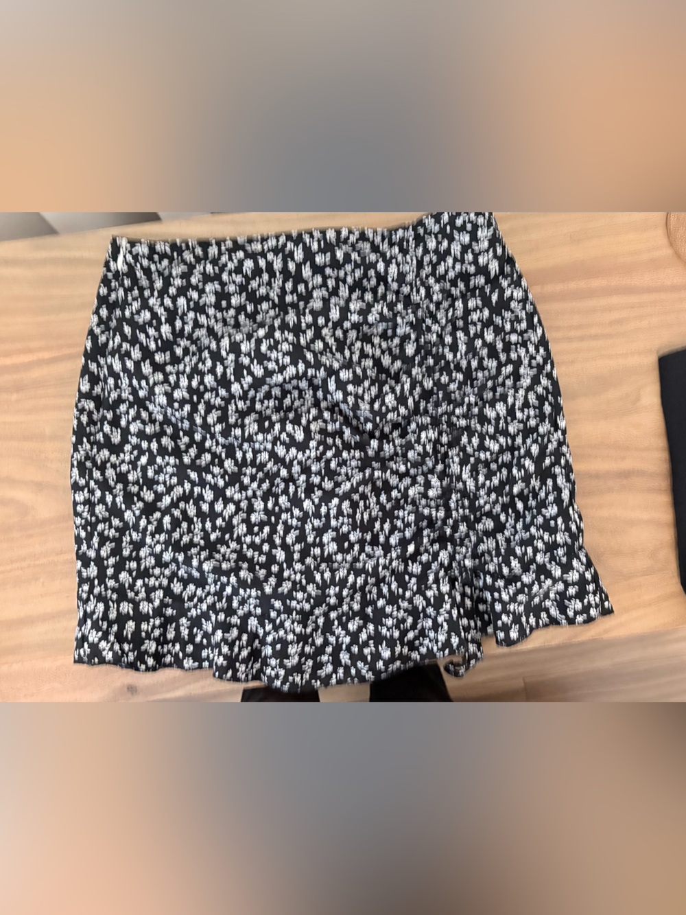 Black and White Ditsy Floral Mini Skirt